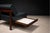 Wood Loveseat With Extendable Side Tables in Hardwood & Leather, Gelli, 1960s For Sale - Image 7 of 8