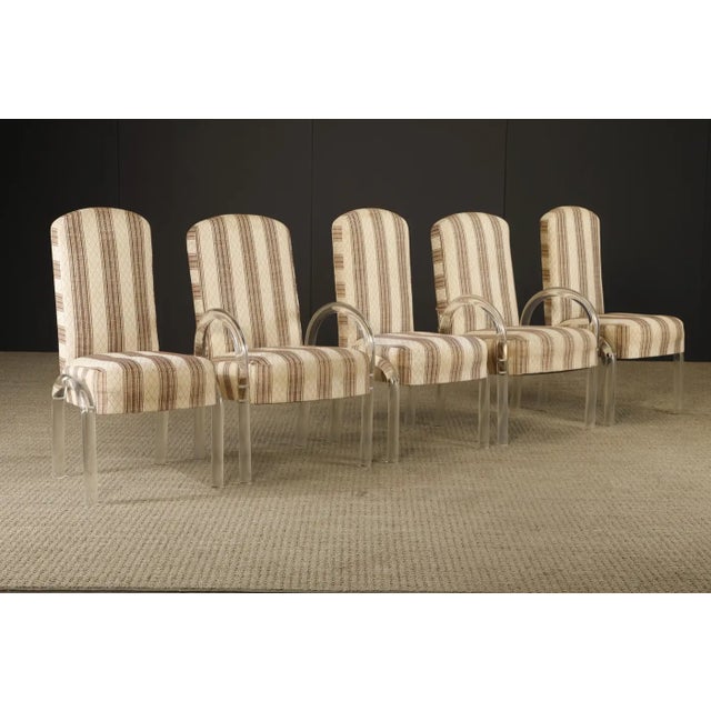 Mid-Century Modern Set of Five Lucite Waterfall Dining Chairs by Hill Manufacturing, 1980s For Sale - Image 3 of 18
