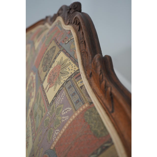 French 9 Leg Walnut Settee Loveseat For Sale - Image 15 of 18