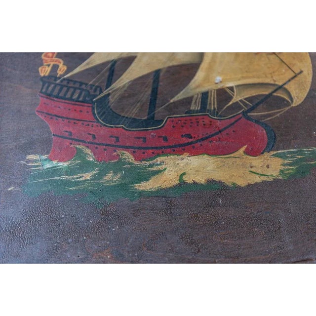 English Artist, Galleon Ship, 1910s, Oil on Board For Sale - Image 8 of 11