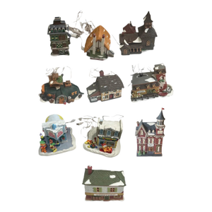 Huge Collection of Vintage Christmas Heritage Village Collection Ceramic Designs. Garfield Christmas Houses Bonus- Set of 10