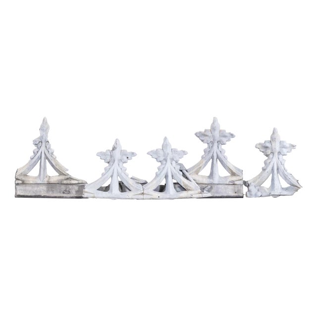 French Decorative Zinc Roof Edging Panels, 1920s, Set of 5 For Sale