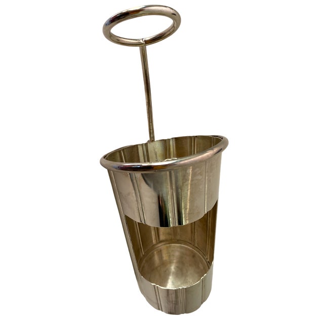 Silver 1950s French Silver-Plated Wine Bottle Holder For Sale - Image 8 of 9