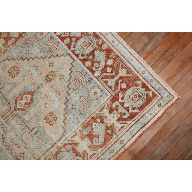 Highly decorative antique early 20th century Persian Malayer accent rug. Love it for a foyer Measures: 4' x 6'10''.