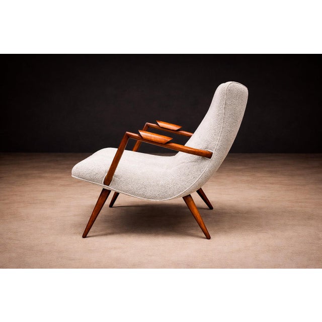Wood Armchair in Caviuna Wood & Boucle, Giuseppe Scapinelli, 1950s - Lot 811 For Sale - Image 7 of 16