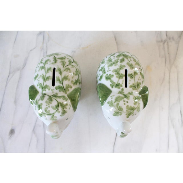 Vintage Green and White Ceramic Elephant Banks - Andrea by Sadek For Sale - Image 4 of 9