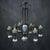 Vintage Six Light Porcelain and Brass Chandelier Made in Spain For Sale - Image 12 of 13