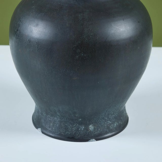 Patinated Bronze Tulip Vase For Sale - Image 9 of 10
