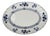 Oval Serving Platter Jane Model in Blue by Terre De Fer Kg from Lunéville, 1890 For Sale