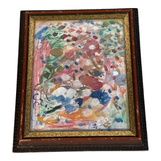1970s Abstract Original Art in Antique Frame For Sale