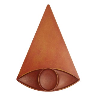 Eyeconic — Geometric Eye Wall Sculpture, Large Wall Relief in Orange Hues For Sale