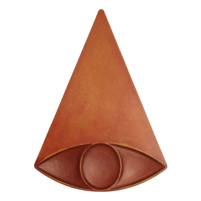Eyeconic — Geometric Eye Wall Sculpture, Large Wall Relief in Orange Hues For Sale