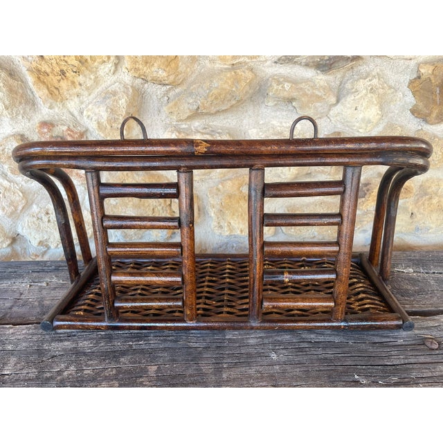 Mid- Century, Bamboo & Rattan Wall Shelf, 1960s For Sale - Image 18 of 18