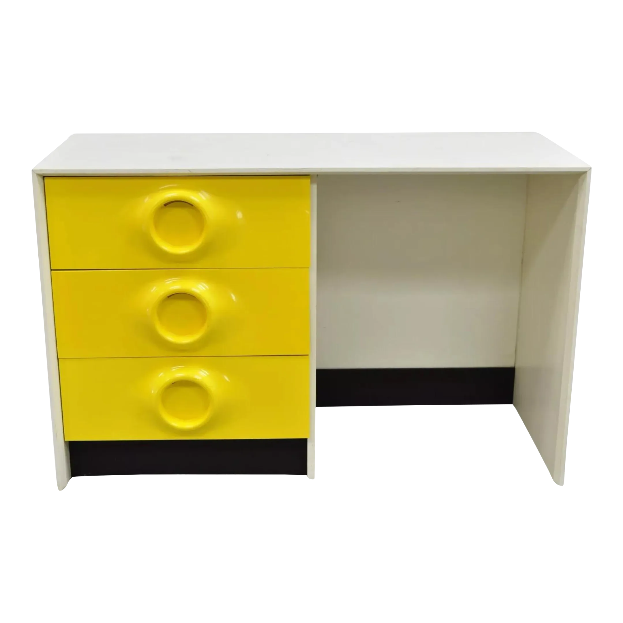 1970s Vintage Broyhill Premier Yellow Molded Plastic Space Age Joe