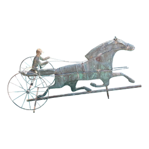 Antique Weathervane Horse & Sulky Jockey