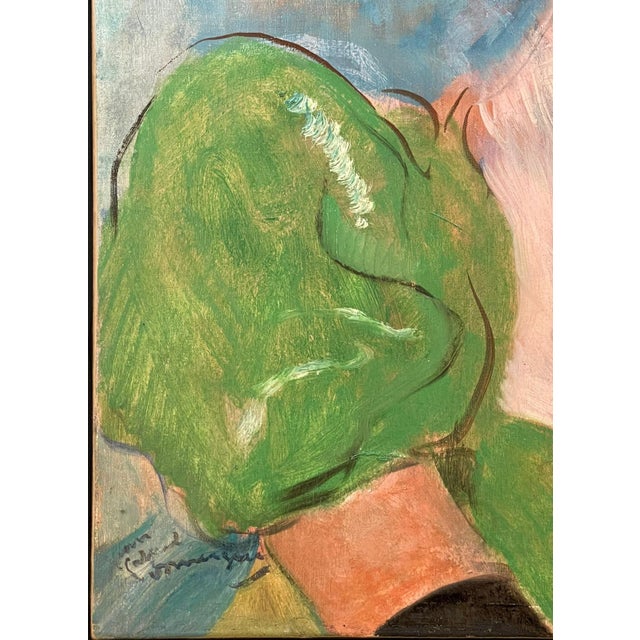 Beige Jean-Gabriel Domergue, Black Gloves, 1950s, Oil on Canvas, Framed For Sale - Image 8 of 12