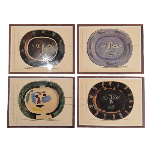 After Picasso, Céramiques de Picasso Plates, 1948, Prints, Framed, Set of 4 For Sale
