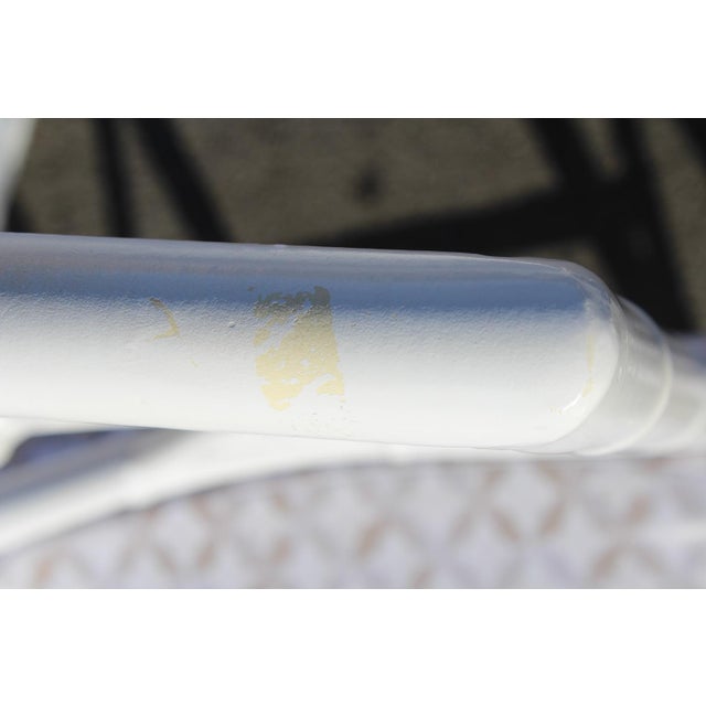 Hollywood Regency Chinoiserie Faux Bamboo Aluminum Patio Chairs—Set of 6 For Sale - Image 12 of 18