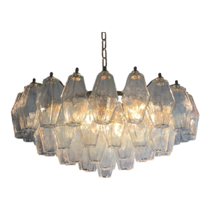 Poliedro Murano Glass in Opalino Color