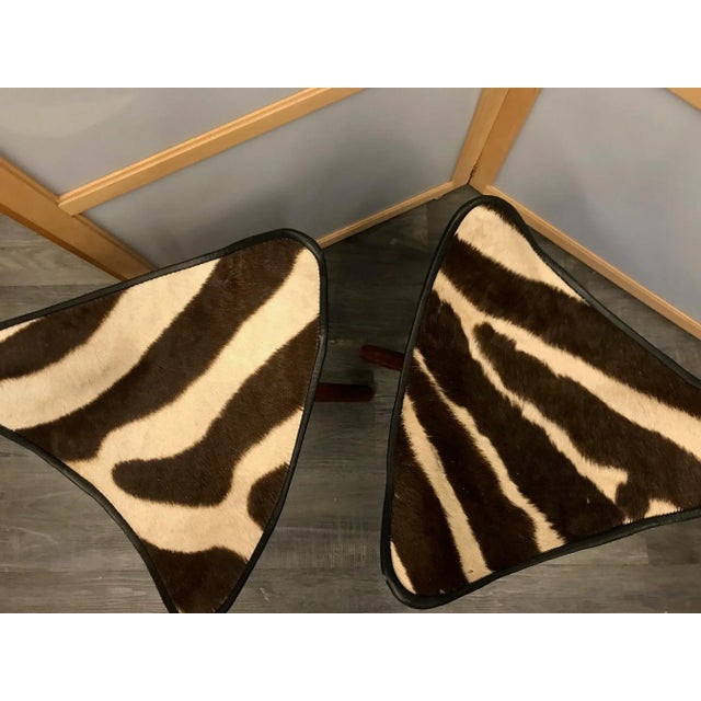 Modern Zebra Camping Stools - a Pair For Sale - Image 10 of 10