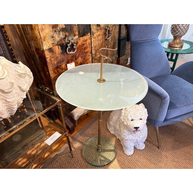 Metal 1960s Italian Modern Brass and Glass Table For Sale - Image 7 of 10