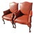 1980s Commanding Presence & Timeless Artistry: A Pair of Charles Stewart Company Shield-Back Leather Armchairs. For Sale