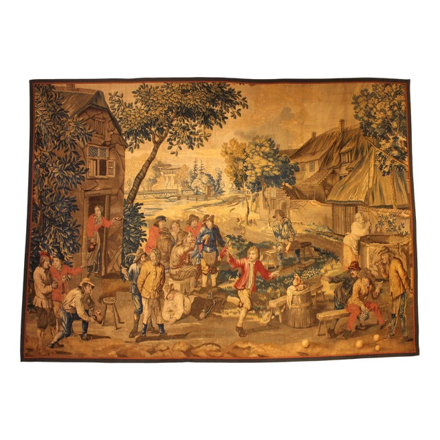 Brussels Tapestry after Teniers, 1700s For Sale