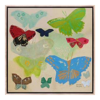 Butterflies I by Hope Olson in Natural Wood Frame, XL Art Print on Canvas For Sale