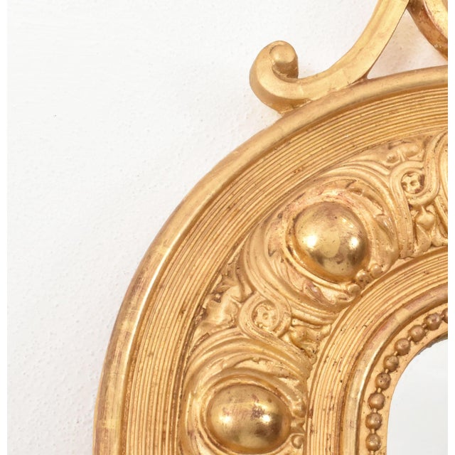 Antique Louis Filippe Mirror with Volutes and Golden Frame, 1800s For Sale - Image 5 of 12