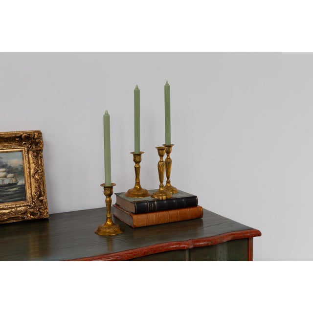 Vintage Danish Brass Candlesticks, 1950s, Set of 4 For Sale - Image 14 of 17