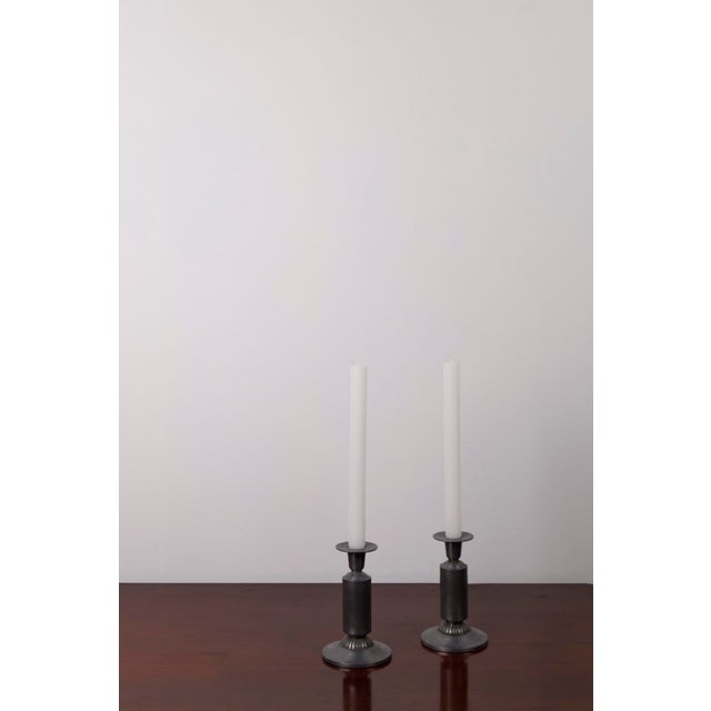 Danish Art Deco Candleholders by Just Andersen, 1930s, Set of 2 For Sale - Image 10 of 10
