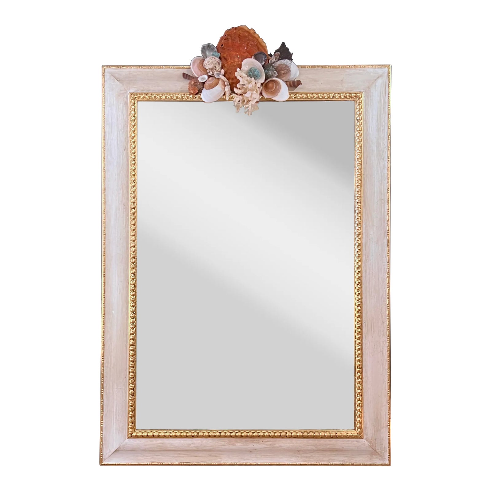 Italian Grotto Style Painted and Parcel Gilt Framed Wall Mirror With ...