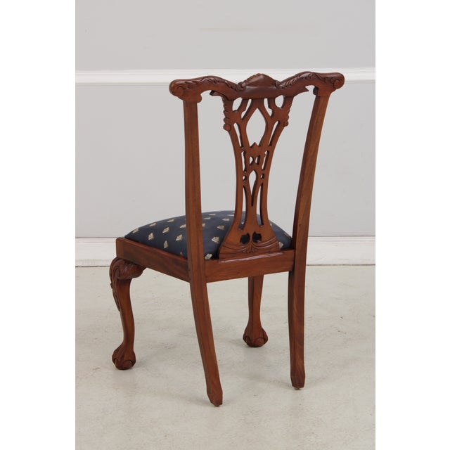 Wood Pair of Chippendale Style Mahogany Dining Chairs For Sale - Image 7 of 17