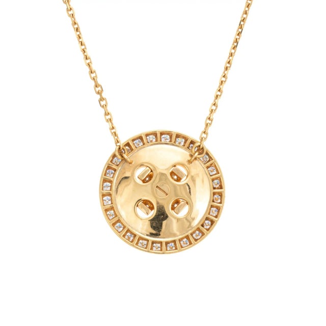 Modern Mid 20th Century Van Cleef & Arpels Button Necklace Boutonniere Diamond Estate 18k Yellow Gold For Sale - Image 3 of 4