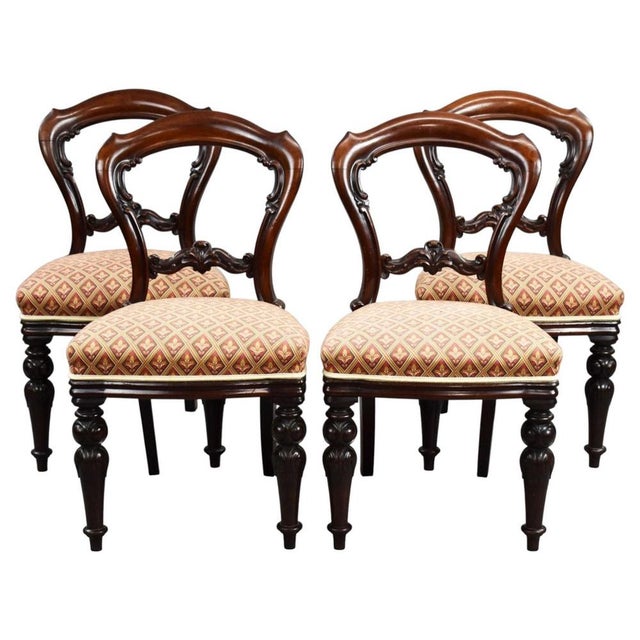 Antique Victorian Mahogany Dining Chairs, 1890, Set of 4 For Sale - Image 11 of 11