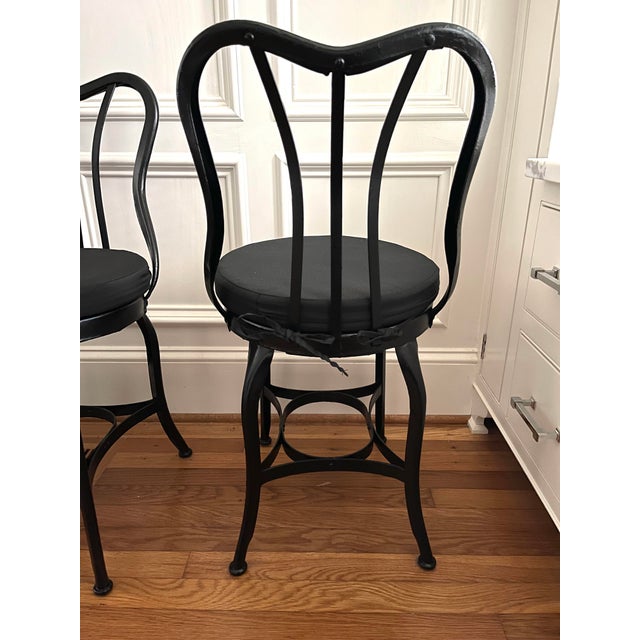 Early 1900s Bistro Chairs - Set of 4 Attributed to Toledo Metal Furniture Co. For Sale - Image 9 of 12