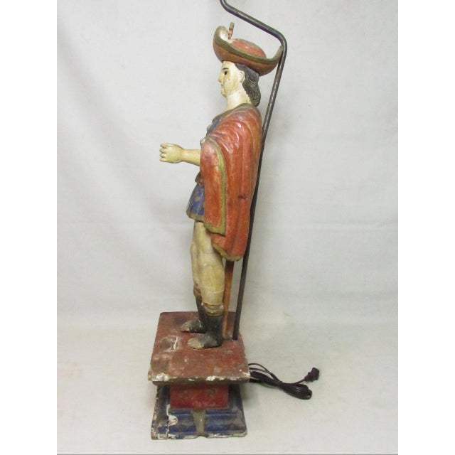 18th/19th Century Spanish Colonial Santo Figure Lamp For Sale In San Francisco - Image 6 of 18