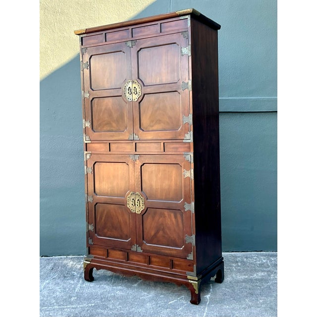 Vintage Henredon Asian Brass Detail Cabinet For Sale - Image 10 of 12