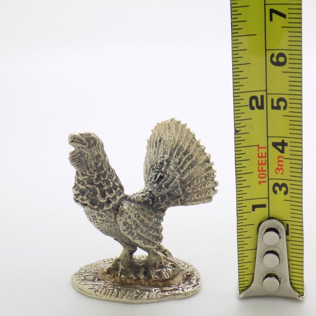 Vintage Italian Handmade Silver Turkey Figurine, 1950s For Sale - Image 11 of 12