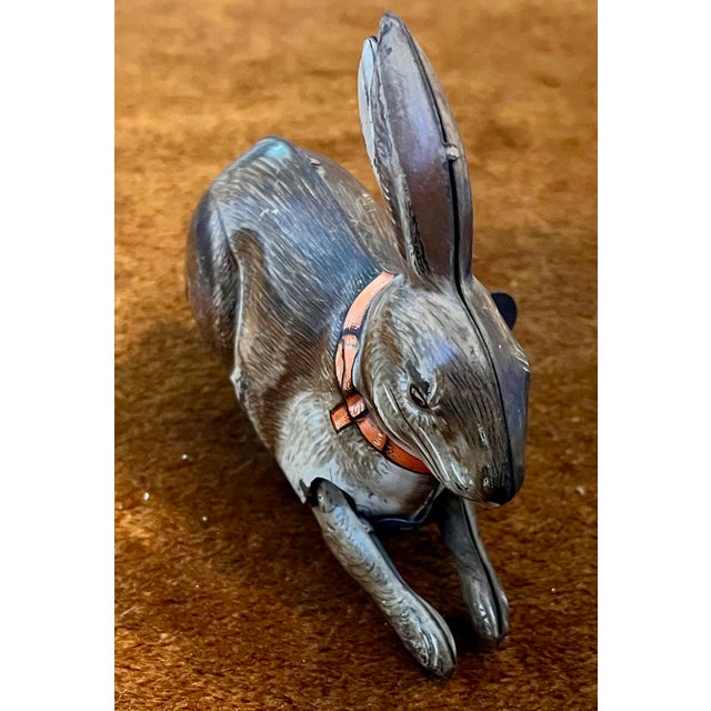Lithographed Tinplate Clockwork Bunny Rabbit or Hare by the Automatic Toy Co. Staten Island, New York Circa 1930 For Sale - Image 10 of 18
