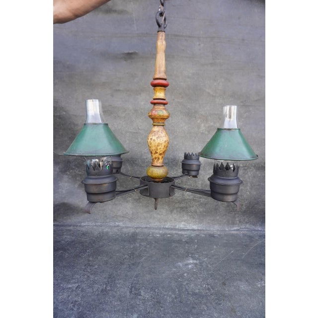Spanish Revival 1930s Rare Monterey-Style Chandelier Professionally Restored For Sale - Image 3 of 6