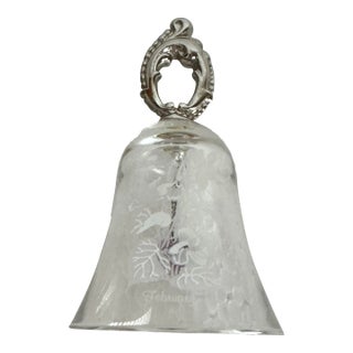 Vintage 20th Century Glass February Amethyst Birthstone Bell Made For Sale