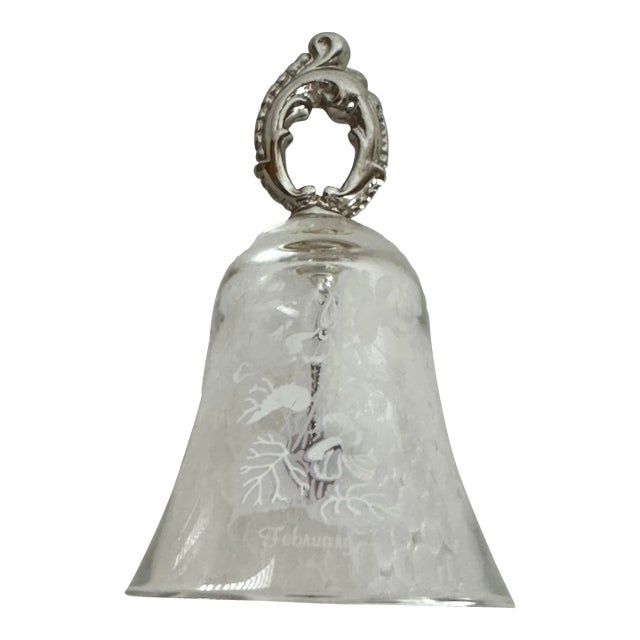 Vintage 20th Century Glass February Amethyst Birthstone Bell Made For Sale