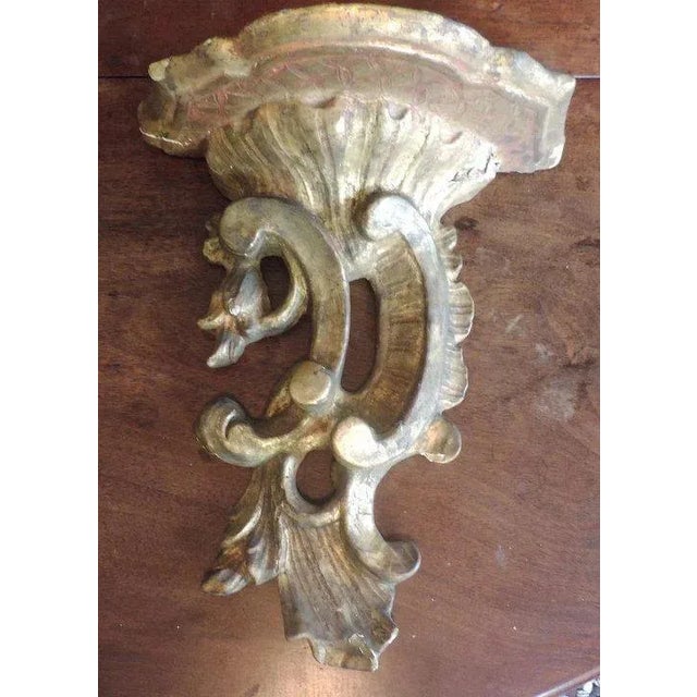 Gold 19th Century Chippendale Style Carved Giltwood Wall Brackets - A Pair For Sale - Image 8 of 11