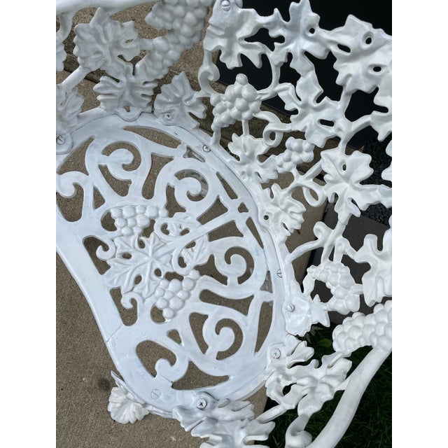 1970s 2 Vintage Victorian-Style Cast Iron Grapevine Leaf Garden Patio Chairs For Sale - Image 5 of 11