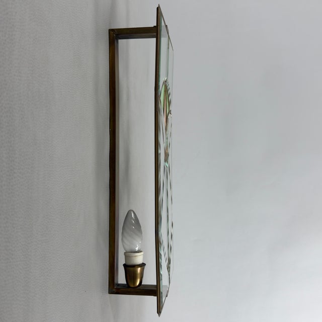 Liberty Wall Lamp in Brass and Cut Glass, 1950s For Sale - Image 3 of 10