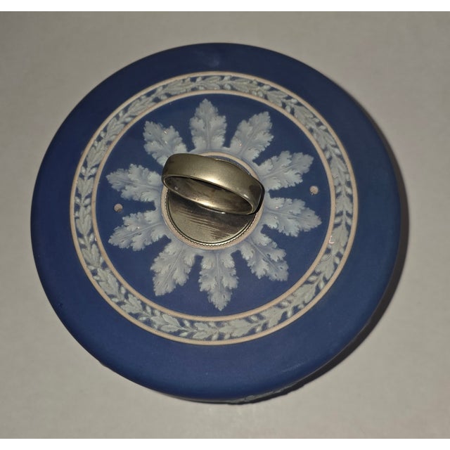 Blue 1900s Wedgwood Jasperware Blue and Whire Dome For Sale - Image 8 of 10