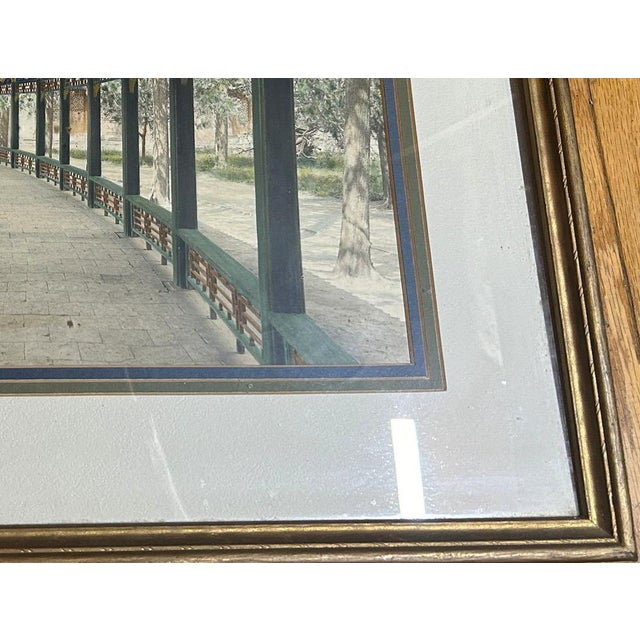Antique 1899 Kang-Sing Chiao Hand-Colored Photograph - The Long Corridor, Summer Palace Beijing - Rare Chinese Imperial Antiquity For Sale - Image 15 of 17