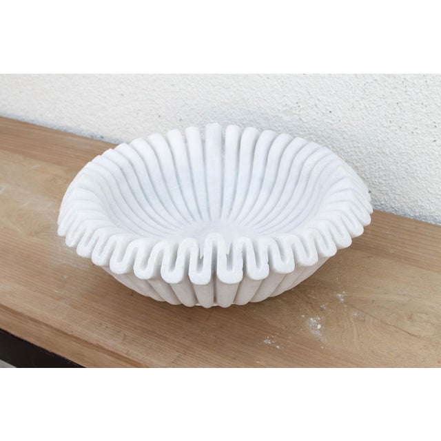 Contemporary Hand-Carved Large Marble Centerpiece For Sale - Image 3 of 6