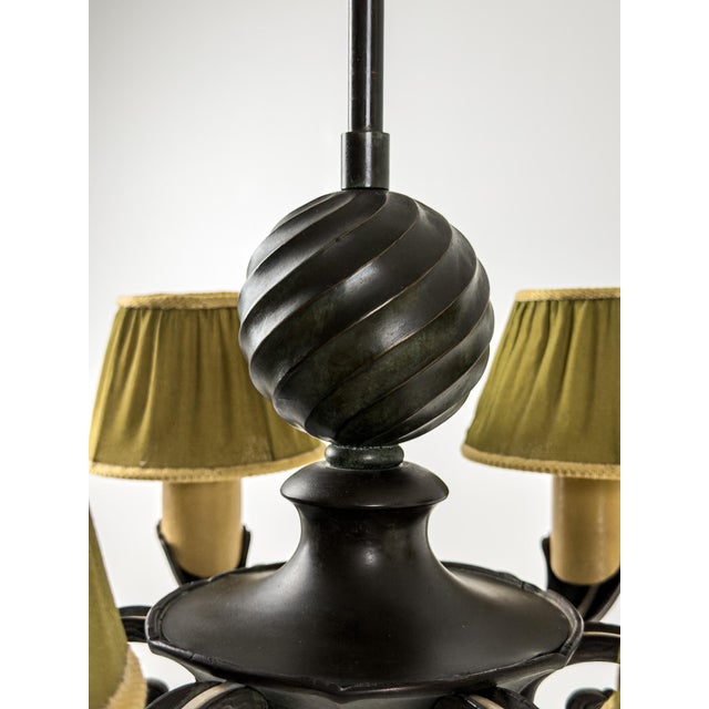 Model 10785 Chandelier in Patinated Metal by Harald Notini for Böhlmarks, Sweden, 1930s For Sale - Image 12 of 15
